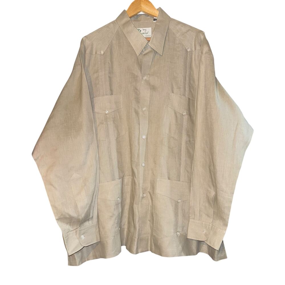 Panabrisa Linen Button Up Shirt Men's 3XL Resort Vacation Breathable Lightweight